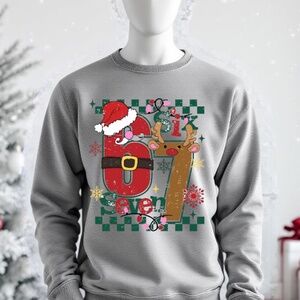 Holdy 67 Santa Reindeer Sweatshirt Unisex S M L XL XXL Gray Custom Festive New